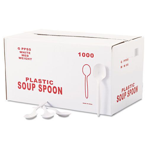 Gen reinforced mediumweight plastic soup spoons  - genppss for sale