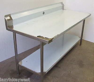 All Stainless Steel Table - 6&#039; with 7&#034; Splash &amp; Shelf