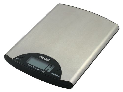 Digital kitchen food scale 5kg x 1g aws me-5kg american weigh scales stainless for sale