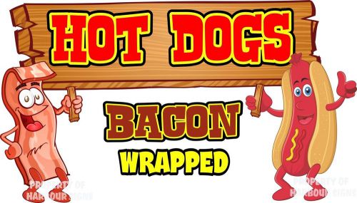 Hot Dogs Bacon Wrapped Decal 36&#034; HotDogs Concession Food Truck Vinyl Sticker