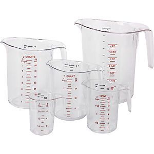 Poly measuring cups 5 pc set for sale