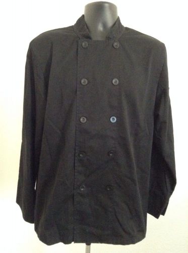 Chef Works Long Sleeve  Coat Black Color Size Medium SXS