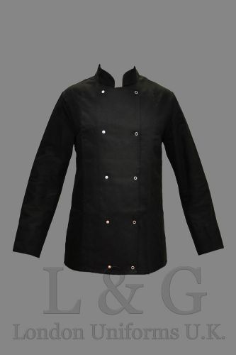 Professional plain black chef jacket l&amp;g london uniforms u.k. s m l xl for sale