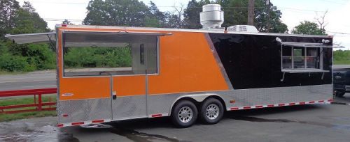 Concession trailer 8.5&#039;x30&#039; catering bbq food event (orange &amp; black) for sale