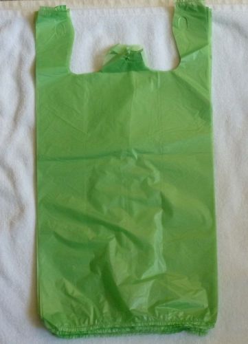 T-shirt Plastic Shopping Green Bags 100 Qty