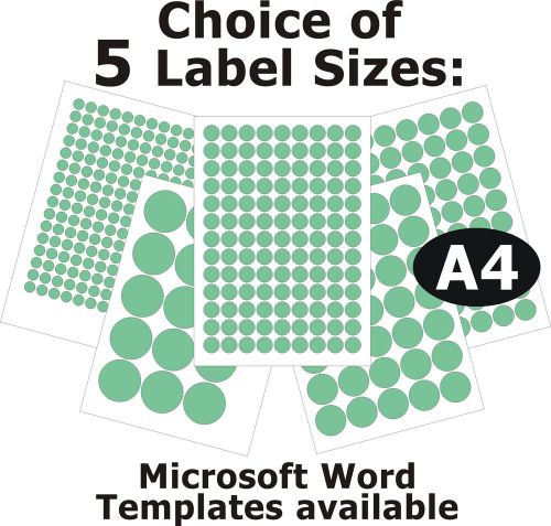 Green round laser copier inkjet labels 5 a4 sheets self-adhesive stickers for sale