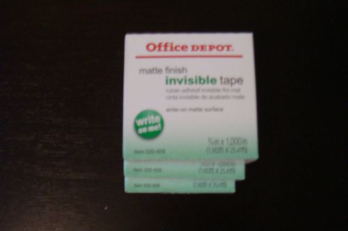New Office Depot® Brand Invisible Tape, 3/4&#034; x 1000&#034;, 3 Rolls