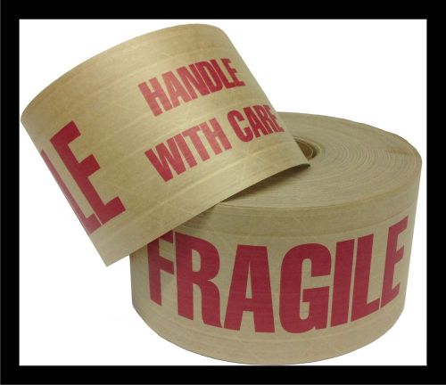 Gummed tape*reinforced*10 rolls*450 ft 52.00 a case printed fragile h w c  patco for sale