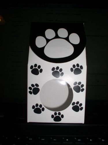 119 Gourmet Box w/Window-polka dot paw print dog treat boxes