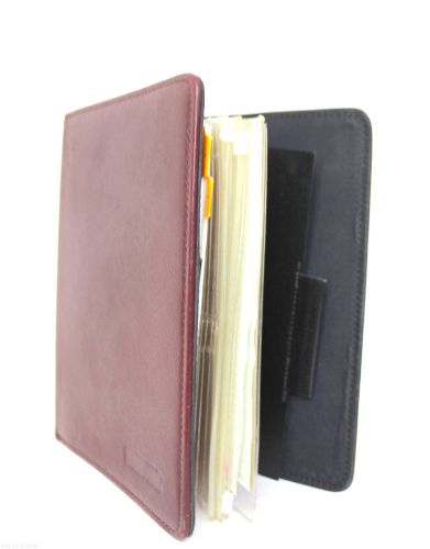 Day timer dark red genuine leather business planner organizer binder folder 7 rn for sale