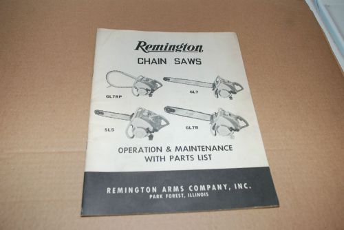 1959 REMINGTON CHAIN SAWS GL7RP,GL7,SL5,GL7R.MANUAL &amp; PARTS LIST.ORIGINAL