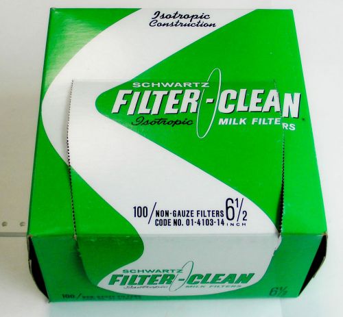 Schwartz filter-clean isotropic milk filters, 6 1/2 in, 100 per box for sale