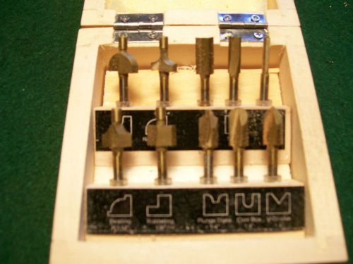 micro router bits in wood box