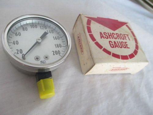 Nos vintage ashcroft  0/200 psi  pressure test gauge 1009kg  *original box 1/4 for sale