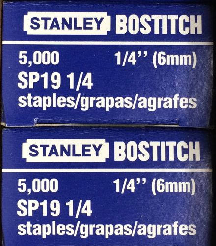 Lot of 8 Boxes of Stanley Bostitch P3 Staples SP19 1/4&#034; NEW 5000 staples per box
