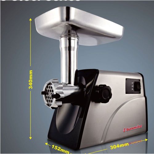 Meat grinder 1hp 800w rev/circuit breaker 4pcs s/s blade/plates eay use sunmile for sale