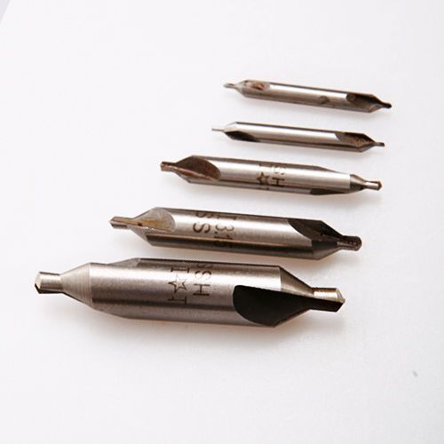 5pcs hss center drill countersink bits lathe mill tool kits 60°#1 #2 #3 #4 #5 for sale