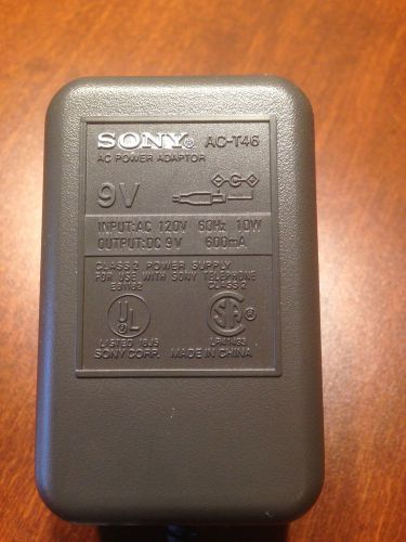 Genuine Sony AC-T46 9V ~ IP: AC120v 60Hz 10W ~ OP: DC 9V 800mA ~ FREE SHIPPING!