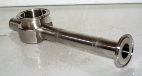1&#034; Stainless Butt Weld &amp; Sanitary x 2&#034; MaxPure Instrument Tee Fitting  NEW