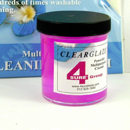 Jewelry Cleaning Set: 16oz Solution GREEN Cleaner Microfiber Napkin One 4oz Jar