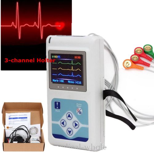 2015 CE On Sale CardioScape 3-channel Color LCD CardioScape Holter Recorder+24hr