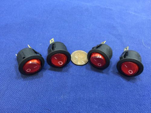 4x ac 6a 250v red light on off spst cap car boot rocker switch b18 for sale