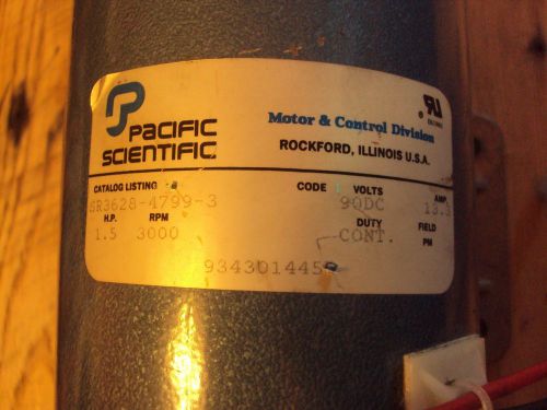 Pacific Scientific SR3628-4799-3 Treadmill Motor 90 VOLTS DC 3000 RPM 1.5HP BELT
