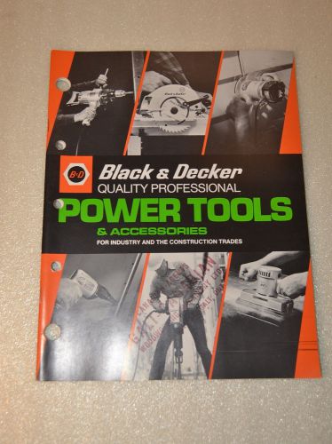 BLACK &amp; DECKER 1974 Professional Power Tools CATALOG &amp; price List (JRW #073)