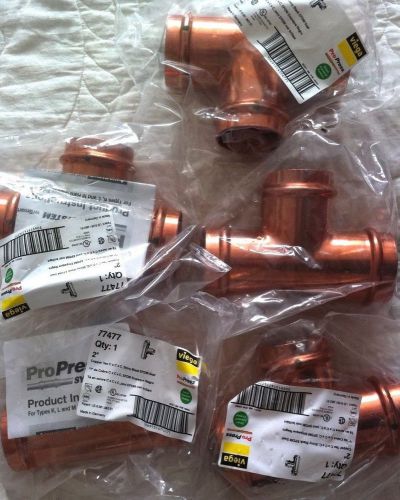 5  VIEGA copper tee  2 &#034; pro press part 77477 epdm gasket new in package