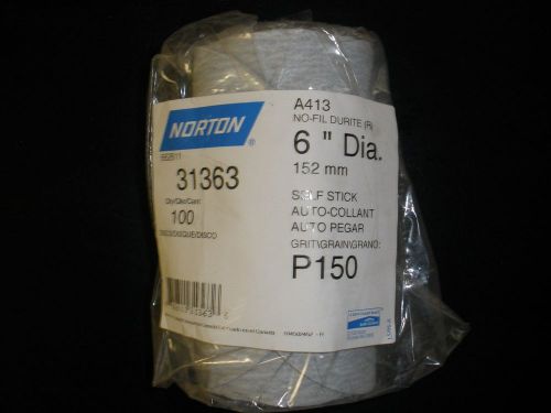 Norton SG(R) 6&#034; Self Stick Discs-150 Grit-Roll of 100-pn 31363 sandpaper psa