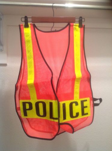 Police Orange Safety Traffic Vest Brand New