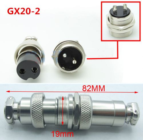 Mounting holes ?20mm Docking GX20-2-Pin Aviation Plug Male / Female Metal plug
