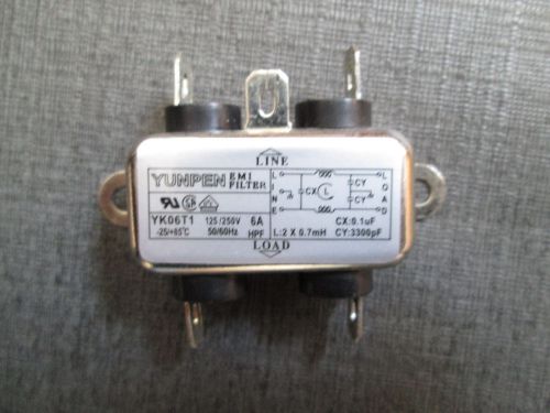 Nos emi / rfi encapsulated line filter 120 / 250 volt 6 amp 50 / 60 hz for sale