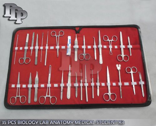 35 PCS BIOLOGY LAB ANATOMY MEDICAL STUDENT DISSECTING KIT + SCALPEL BLADES #10