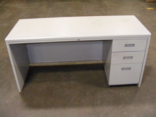 Metal Desk, Two Box Drawers and One File Drawer