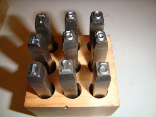 Young Bros Stamp Works 1/4 inch Steel Set 9 Figure Number Character MADE IN USA