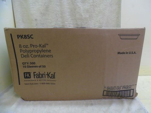 Case/500 Fabri-Kal Pro-Kal 8 oz Polypropylene Clear Plastic Deli Container PK8SC