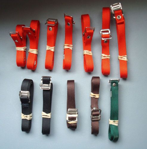 12 Nylon straps with metal buckles - various lengths