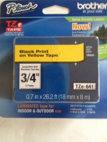Brother Tape Black On Yellow 18MM TZe-641