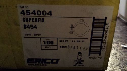 New box of 100 erico caddy superfix clamps 454004 454 pipe 1/2&#034;ip for sale