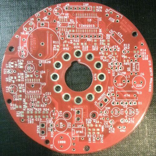One Dekatron Clock Board - 12V in - PCB Only !