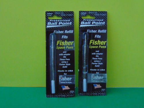2 FISHER Refills SPR4F 11141 Black Fine Point fits Fisher Space Pens New Sealed
