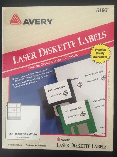 Avery 3.5&#034; Laser Diskette Labels 5196 Unopened 630 labels