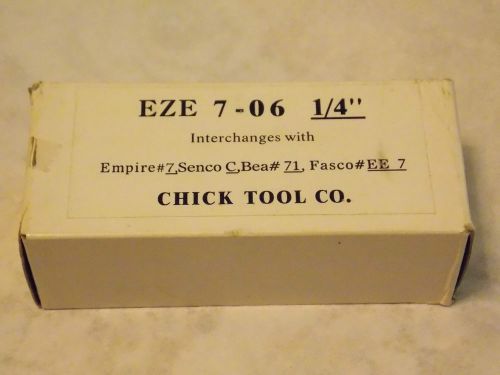 EZE  7 - 06  1/4&#034; BOX OF 10,000 STAPLES CHICK TOOL COMPANY