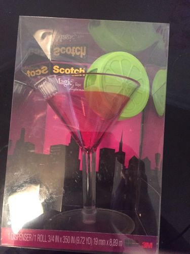 Scotch Magic Tape Dispensers w/Tape Cosmopolitan Martini Lime Cocktail Glass