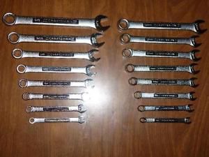 Set of 16 Craftsman Combination Wrenches.  SAE and Metric.