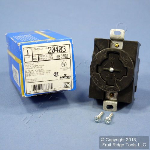 Leviton 20403 industrial power interrupting locking receptacle 30a 600v 20a 250v for sale