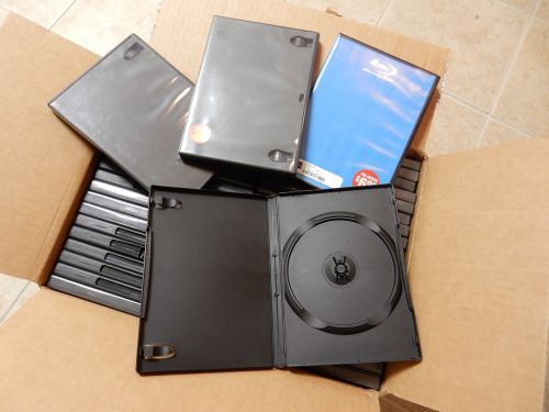 76 Standard Black Single and Double DVD Cases 14mm Lot