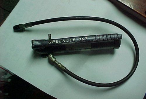 GREENLEE 767 HYDRAULIC KNOCKOUT KO PUNCH CUTTER HAND PUMP WITH HOSE AND END CAP