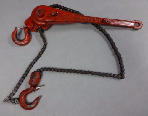 Chain hoist coffing 1-1/2 ton double chain 3/4 ton single chain made in the usa for sale